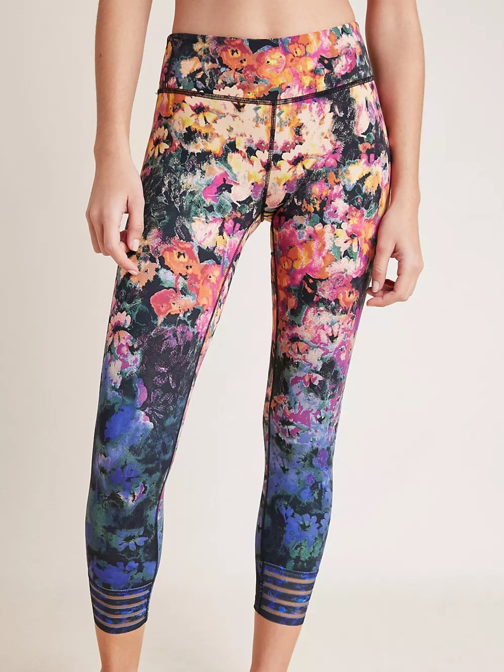 Free People Idris Leggings - Floral Performance Leggings - Pink & Blue